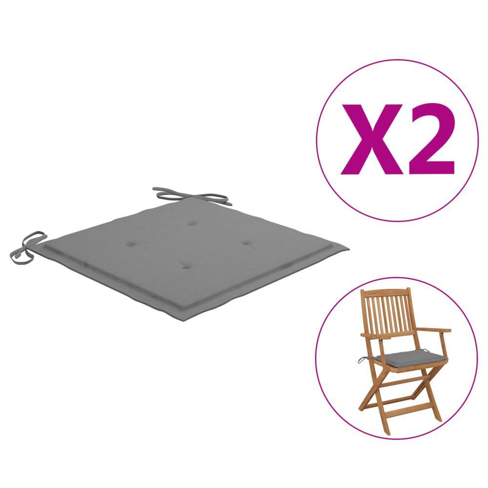 vidaXL Garden Chair Cushions 2 pcs Gray 157x157x12 Fabric