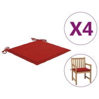 vidaXL Garden Chair Cushions 4 pcs Red 197x197x12 Fabric