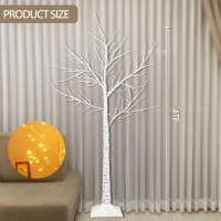 1Pack 4Ft Lighted Birch Tree Higher Size Floor Standing Birch Christmas Tree For Indoor Outdoor Warm White 96 Led Birch