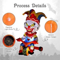 Wbhome 4 Ft Halloween Inflatable Outdoor Clown Bicycle Decorations  Day Of The Dead Blow Up Yard Decor With Built-In Led Light (Plug In) For Lawn Home Dia De Los Muertos Party Indoor Outdoor