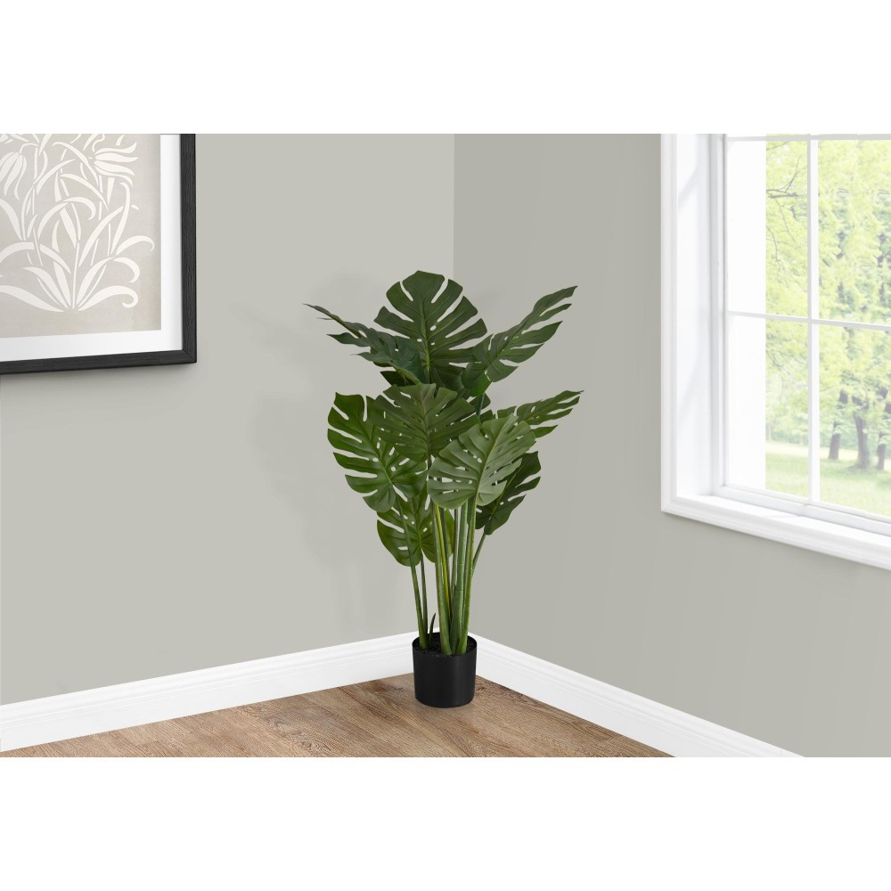 Artificial Plant 45 Tall Monstera Tree Indoor Faux Fake Floor Greenery Potted Real Touch Decorative Green Leaves Bl