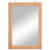 vidaXL Rectangular Wall Mirror - Solid Teak Material with Industrial Style - Ideal for Bathroom, Dressing Room, Hallway - Size 19.7