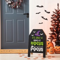 Glitzhome Decorative Halloween Fall Porch Sign Double Sided Freestanding Easel Sign Farmhouse Slide In It Just A Bunch Of Hoc