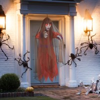 Hollyhome Halloween Hanging Ghost Sound Activated Ghost Girl With Red Glowing Eyes And Creepy Screaming Sound Halloween Outdoor