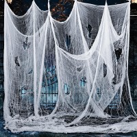 Whaline Halloween White Spooky Cloth 416 X 72 Ft Halloween Scary Creepy Cloth Halloween Party Gauze Scary Fabric Decorations F