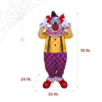 Haunted Hill Farm Motionactivated Startling Arms Clown By Tekky Talking Scare Prop Halloween Animatronic For Indoor Or Covered