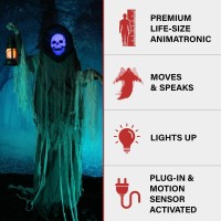 Haunted Hill Farm Motionactivated Looming Phantom Plugin Talking Halloween Animatronic For Standing Or Hanging Indoor Or Cove