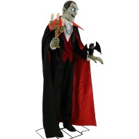 Haunted Hill Farm 55Ft Tall Vampire Host Motionactivated Talking Halloween Animatronic For Indoor Or Covered Outdoor Creepy