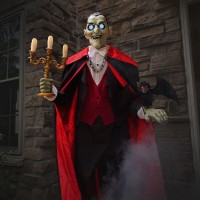 Haunted Hill Farm 55Ft Tall Vampire Host Motionactivated Talking Halloween Animatronic For Indoor Or Covered Outdoor Creepy