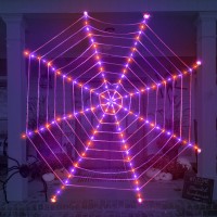 Halloween Spider Web Lights Decoration 12 Ft Lighted Spider Web Giant Halloween Yard Outdoor Decorations With 160 Led Waterproof