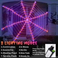 Halloween Spider Web Lights Decoration 12 Ft Lighted Spider Web Giant Halloween Yard Outdoor Decorations With 160 Led Waterproof