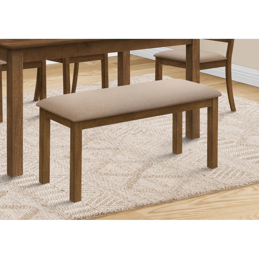 Bench 42 Rectangular Wood Upholstered Dining Room Kitchen Entryway Brown And Beige Transitional