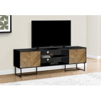 Tv Stand 72 Inch Console Media Entertainment Center Storage Cabinet Living Room Bedroom Brown And Black Laminate Black M