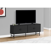 Tv Stand 60 Inch Console Media Entertainment Center Storage Cabinet Living Room Bedroom Black Laminate Black Metal Cont