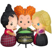 Gemmy 45 Ft Tall Airblown Inflatable Hocus Pocus Sanderson Sisters Scene Disney Halloween Decor