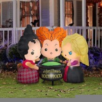 Gemmy 45 Ft Tall Airblown Inflatable Hocus Pocus Sanderson Sisters Scene Disney Halloween Decor