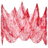 Whaline Halloween Red Bloody Creepy Cloth 276 X 87 Inch Spooky Gauze Cloth Halloween Decoration For Haunted Houses Party Supplie