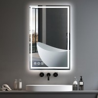 Memobarco 24X 40 Led Bathroom Mirror For Wall 24 40 Led Mirror For Bathroom Front And Backlit Led Mirror With Lights Di