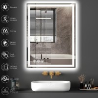 Memobarco 24X 40 Led Bathroom Mirror For Wall 24 40 Led Mirror For Bathroom Front And Backlit Led Mirror With Lights Di