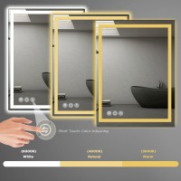 Memobarco 24X 40 Led Bathroom Mirror For Wall 24 40 Led Mirror For Bathroom Front And Backlit Led Mirror With Lights Di