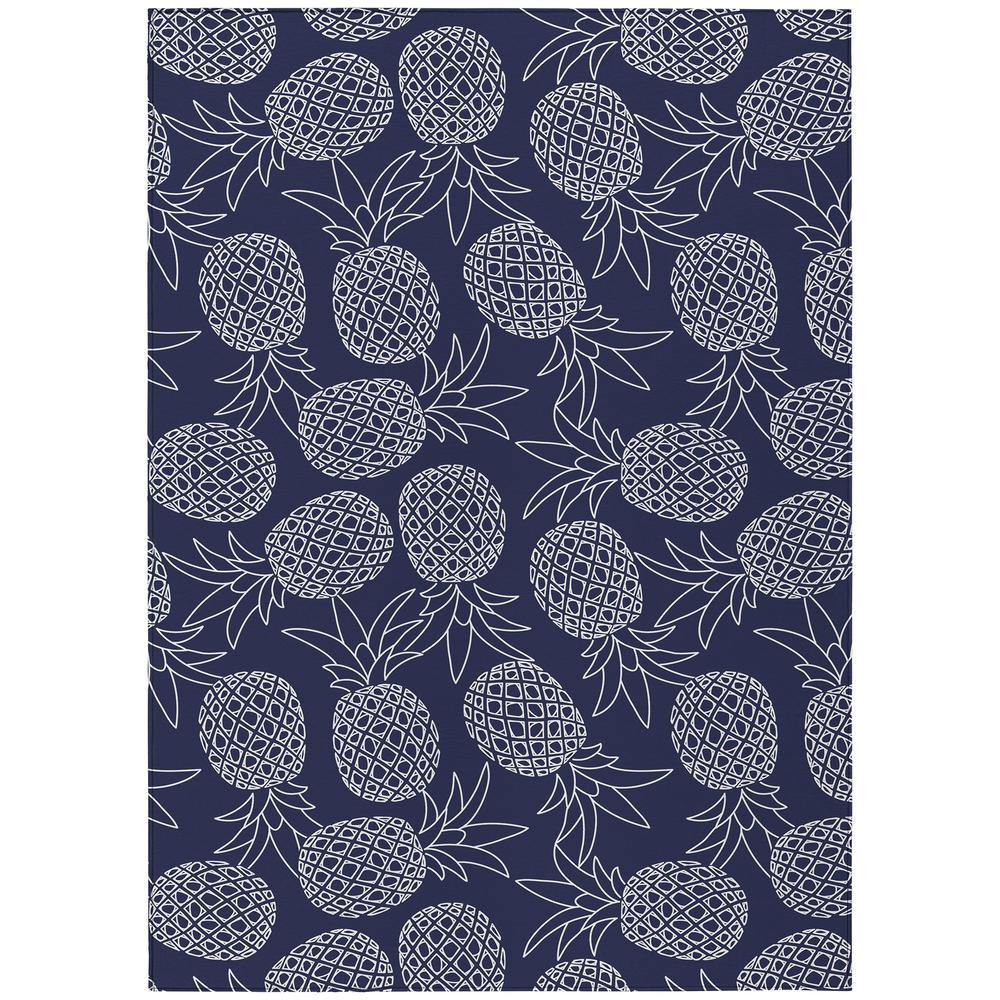 IndoorOutdoor Kendall KE6 Navy Washable 8 x 10 Rug