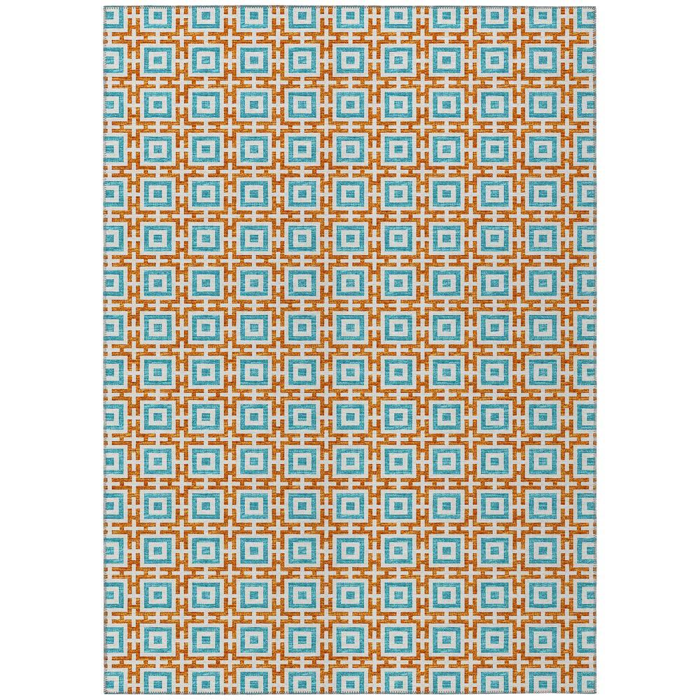 IndoorOutdoor Marlo MO1 Orange Washable 8 x 10 Rug