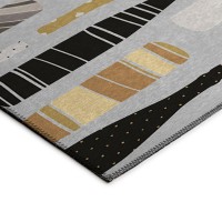 IndoorOutdoor Kendall KE12 Silver Washable 8 x 10 Rug