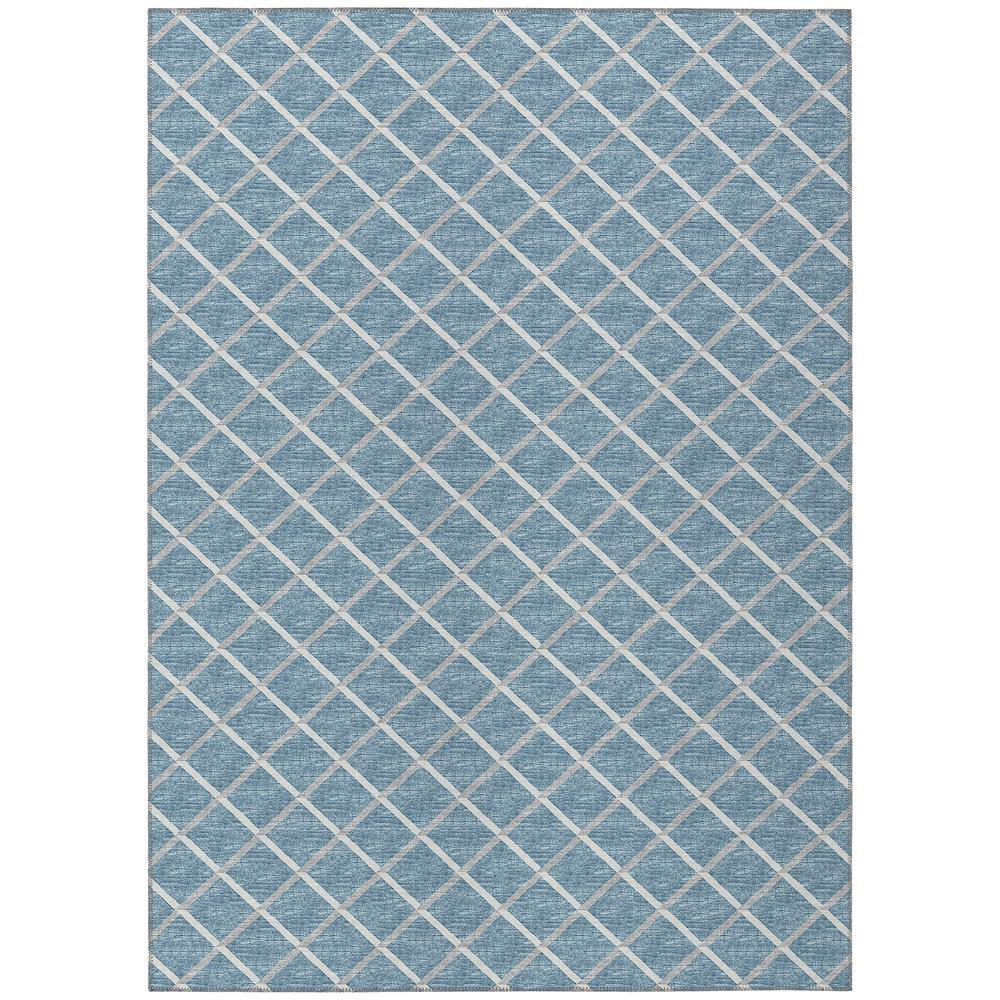 IndoorOutdoor York YO1 Sky Blue Washable 8 x 10 Rug