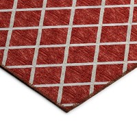 IndoorOutdoor York YO1 Red Washable 8 x 10 Rug