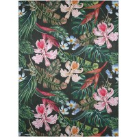 IndoorOutdoor Tropics TC6 Black Washable 8 x 10 Rug