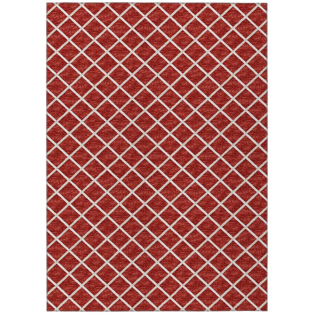 IndoorOutdoor York YO1 Red Washable 3 x 5 Rug