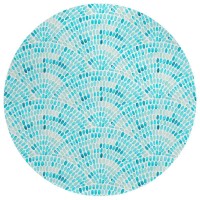 IndoorOutdoor Seabreeze SZ7 Teal Washable 8 Round Rug