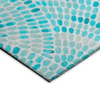 IndoorOutdoor Seabreeze SZ7 Teal Washable 8 Round Rug