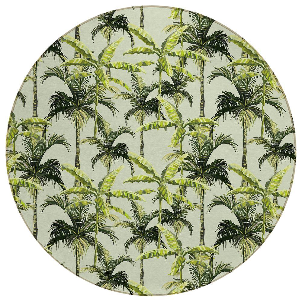 IndoorOutdoor Tropics TC10 Aloe Washable 8 x 8 Round Rug