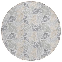 IndoorOutdoor Tropics TC3 Grey Washable 8 x 8 Round Rug