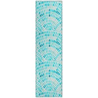 IndoorOutdoor Seabreeze SZ7 Teal Washable 23x76 Runner Rug