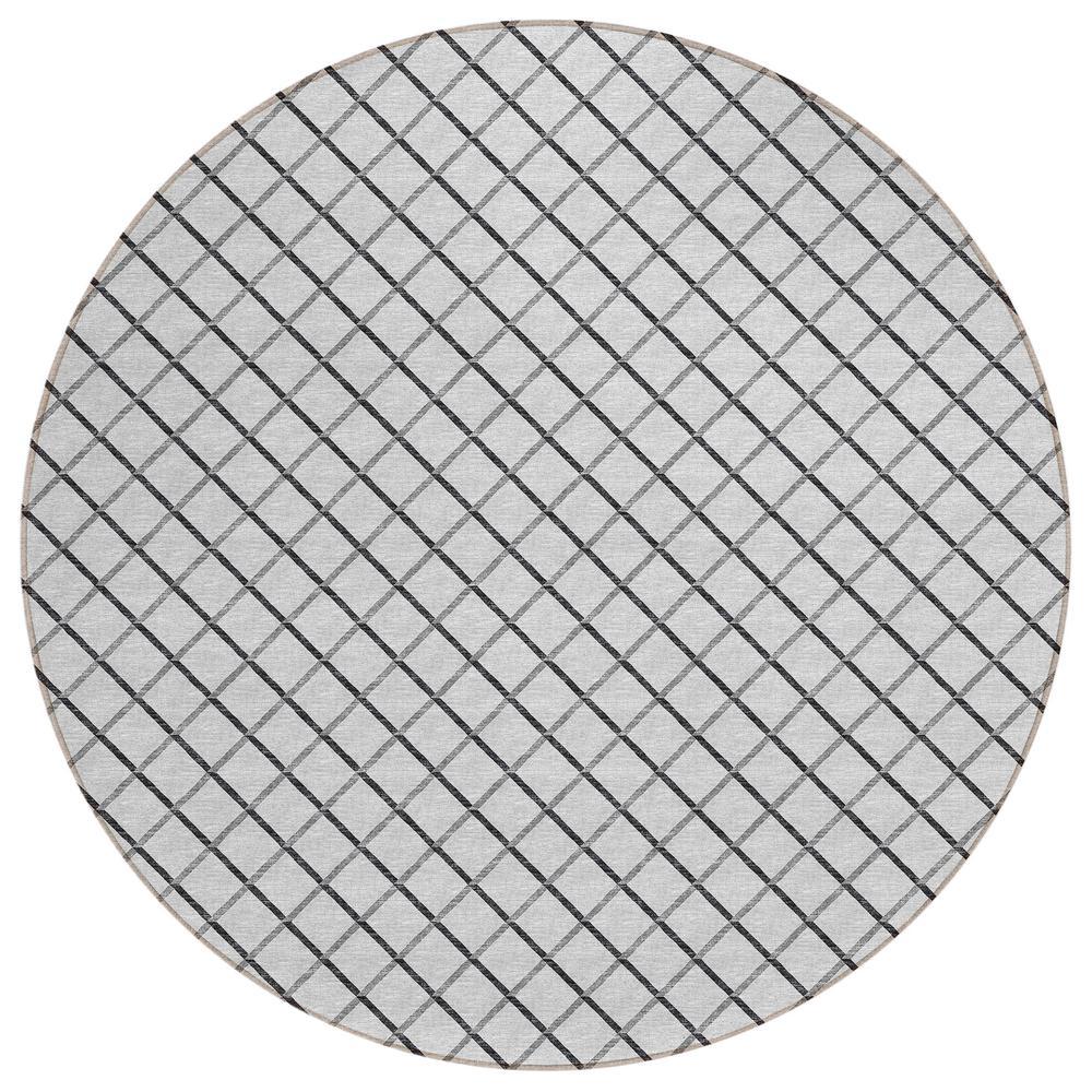 IndoorOutdoor York YO1 Grey Washable 6 x 6 Rug