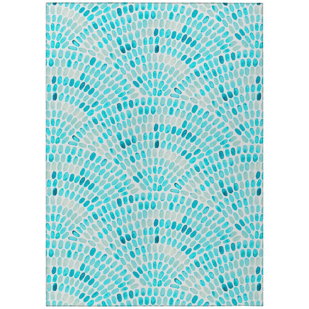 IndoorOutdoor Seabreeze SZ7 Teal Washable 3x5 Rug