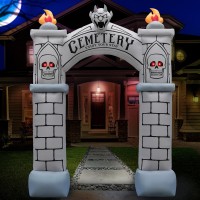 Holidayana Halloween Inflatables 9Ft Haunted Cemetery Archway Large Inflatable Outdoor Halloween Decorations Inflatable Hallow