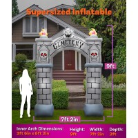 Holidayana Halloween Inflatables 9Ft Haunted Cemetery Archway Large Inflatable Outdoor Halloween Decorations Inflatable Hallow