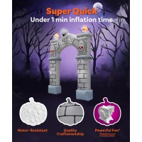 Holidayana Halloween Inflatables 9Ft Haunted Cemetery Archway Large Inflatable Outdoor Halloween Decorations Inflatable Hallow