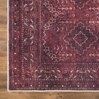 Bloom Rugs Washable Nonslip 3 X 5 Rug Dark Red Traditional Bordered Area Rug For Living Room Bedroom Dining Room And Kit