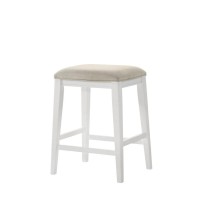 Sasha White Counter Height Stool With Upholstered Seat