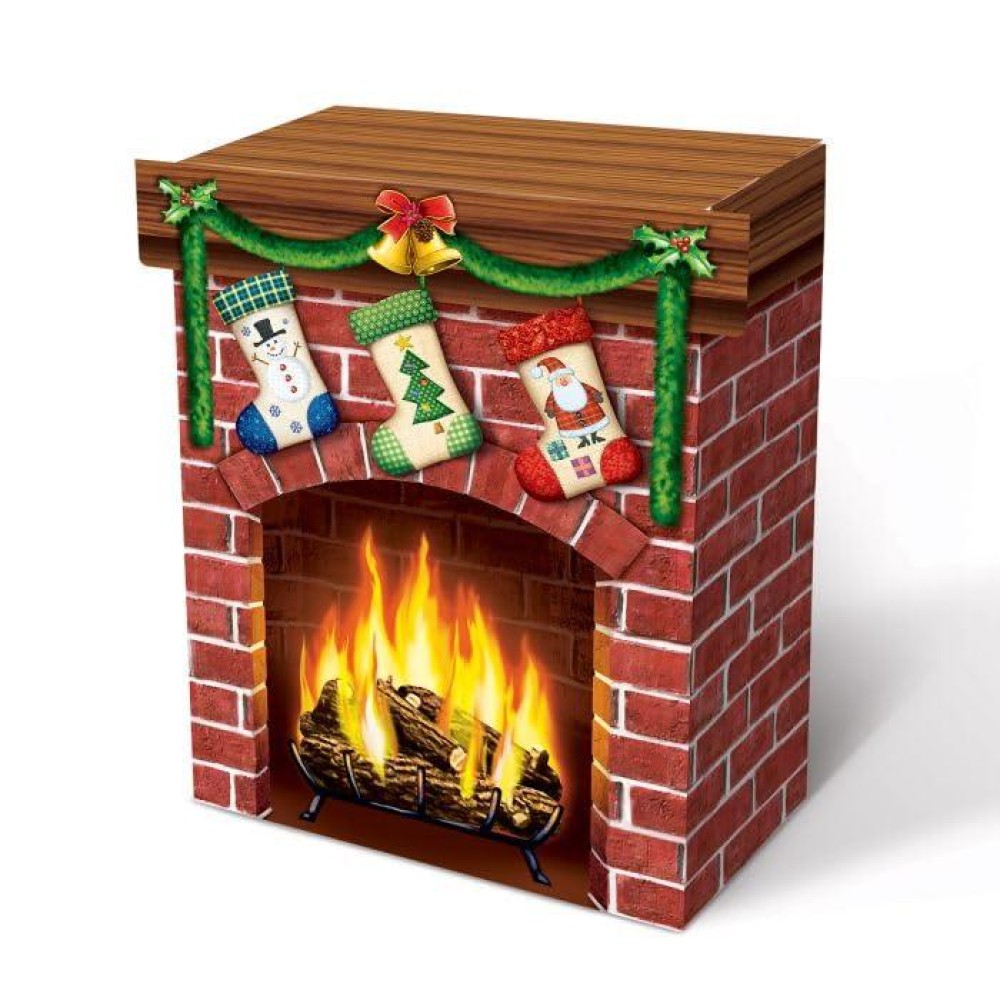 3D Christmas Fireplace Prop