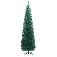 vidaXL Slim Artificial Christmas Tree with LEDsBall Set Green 945 3077902