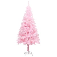 vidaXL Artificial PreLit Christmas Tree with LEDsStand Sturdy SteelConstructed Silver 945 Tree Durable PET Material R