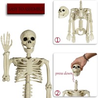 Xonor Halloween Skeleton Full Body Posable Joints Skeletons 3Ft Plastic Human Skeleton Decorations For Halloween Party Haunted