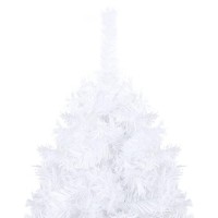 vidaXL 945 Artificial Christmas Tree with LEDs and Ball Set in White and Gray PVC Material Steel Stand EnergyEfficient LE