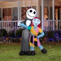 Nightmare Before Christmas Airblown Inflatable Jack And Sally Dancing Scene Disney  6 Ft Tall  Multi