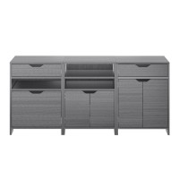 Nova 3Pc Storage Cabinet Set Charcoal